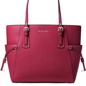 MICHAEL KORS TOTE VOYAGER RED RASPBERRY COLOR